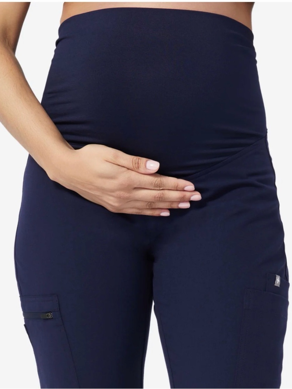 Figs Maternity Navy High-Waist Cargo Joggers